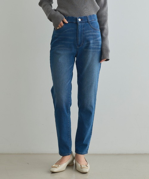 CROSS FUNCTION(クロスファンクション)の「《ストレッチ 》エブ楽 裏起毛スキニーあたたか美脚パンツ【CROSS FUNCTION/クロスファンクション】(その他パンツ・レディース・ブラック/ライトベージュ/ブルー/ネイビー・S/M/L/LL)」の4枚目の写真