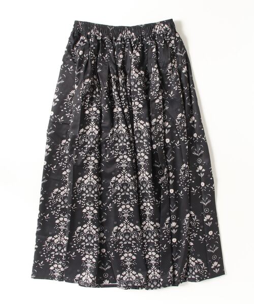sandy（サンディー）の「大花柄タックギャザースカート（スカート・レディース・ブラック/グリーン/ブラウン・FREE）」の4枚目の写真