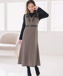 MISCH MASCH | 2025秋冬新作 コード刺繍ジャンスカ(ジャンパースカート)