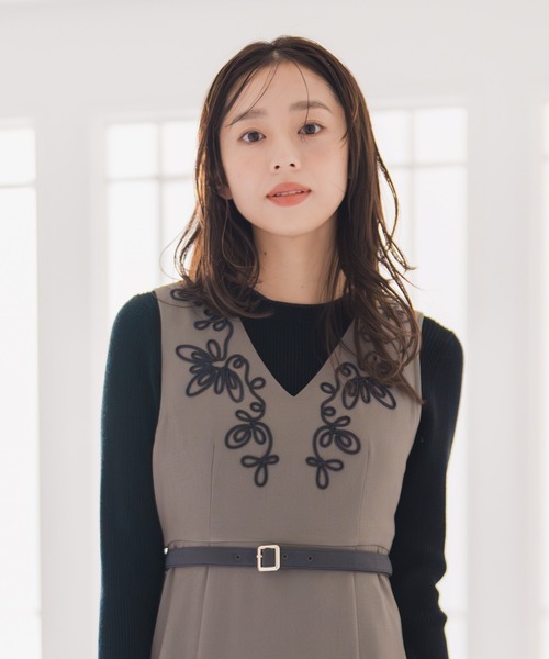 MISCH MASCH（ミッシュマッシュ）の「2025秋冬新作 コード刺繍ジャンスカ（ジャンパースカート・レディース・モカ/ワイン/グレー・M/S）」の21枚目の写真