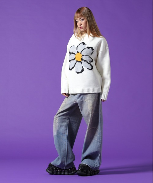 DANKE SCHON(ダンケシェーン)の「【WEB&DEPOT限定】DankeSchon/ダンケシェーン/1.5GG FLOWER KNIT(ニット/セーター・レディース・ホワイト系2/ブラック/レッド・L/XL/M)」の21枚目の写真