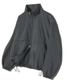 F.ILLUMINATE（フィルミネイト）の「スプリットスタンドネックウィンドブレーカー-チャコール（ナイロンジャケット）」
