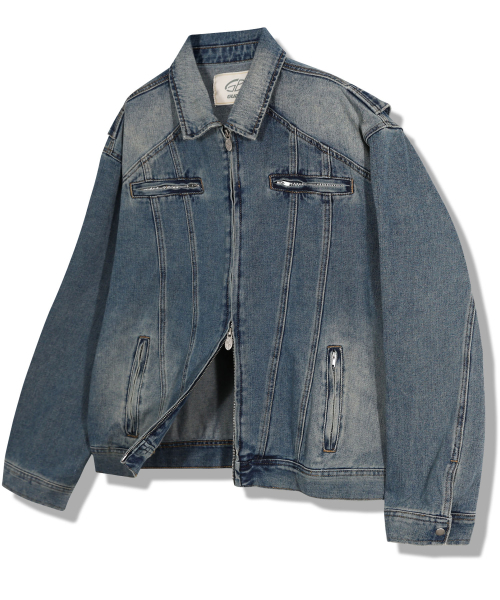 GUBIN(グビン)の「ヴィンテージウォッシングライントラッカージャケット(デニムジャケット・レディース・その他・MEDIUM/LARGE)」の1枚目の写真
