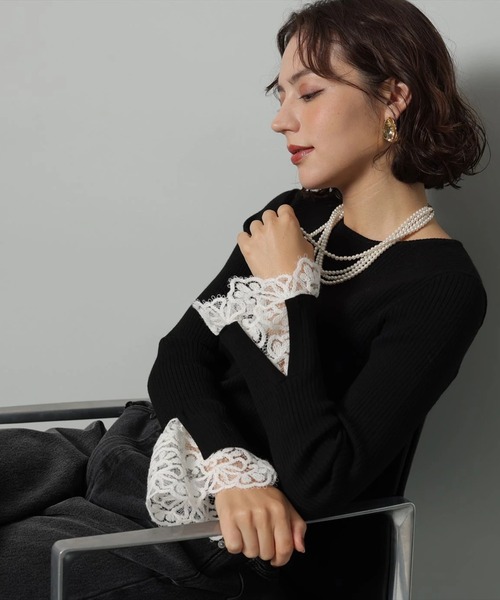 袖口レースプルオーバー（ニット/セーター）｜Arpege story