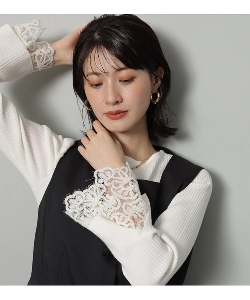 袖口レースプルオーバー（ニット/セーター）｜Arpege story
