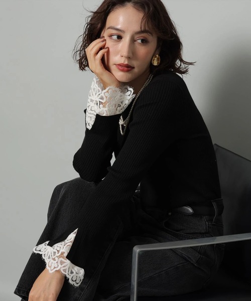 袖口レースプルオーバー（ニット/セーター）｜Arpege story