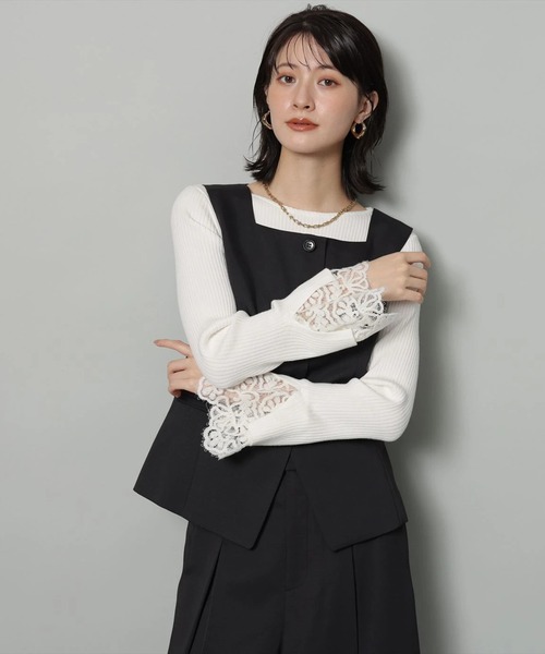 袖口レースプルオーバー（ニット/セーター）｜Arpege story