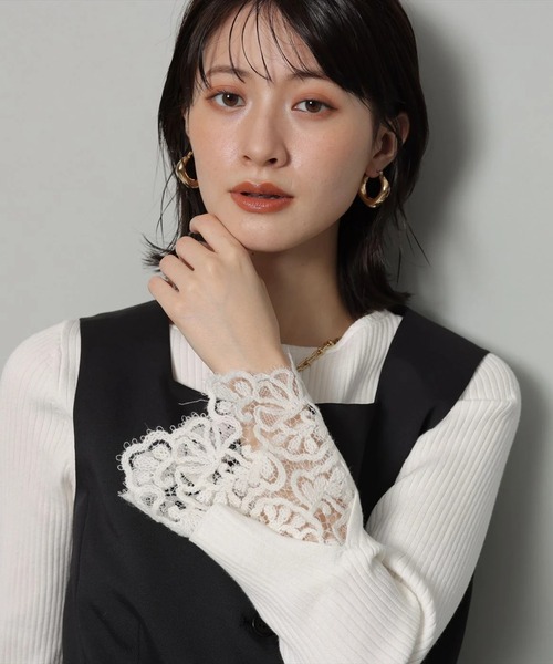 袖口レースプルオーバー（ニット/セーター）｜Arpege story