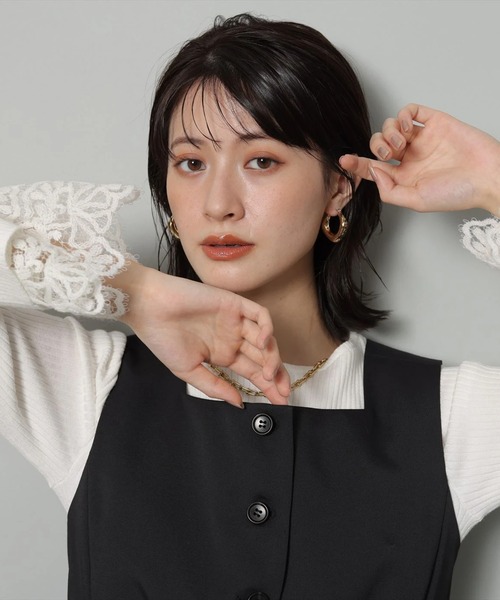 袖口レースプルオーバー（ニット/セーター）｜Arpege story