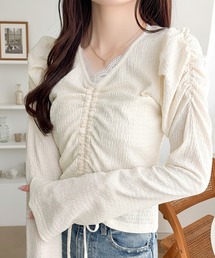 パフスリーブ」に該当するトップス（ホワイト/白色系）ファッション