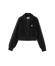 PIPING WOOL BOMBER JACKET - NAVY