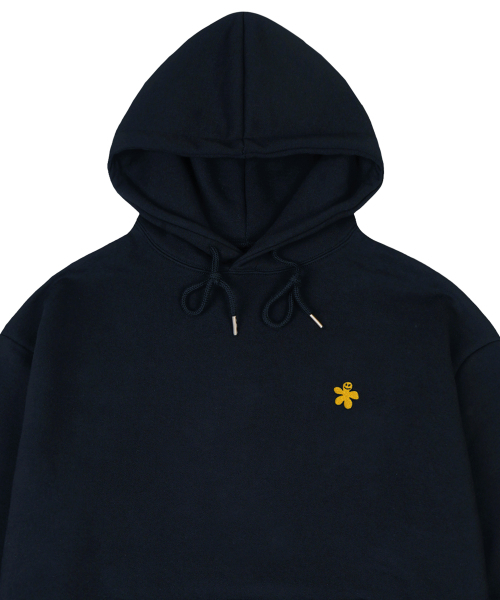 GRAVER（グレーバー）の「[ユニセックス]イエローオードフラワー刺繍フードパーカー_ネイビー（パーカー・レディース・ネイビー・SMALL/MEDIUM/LARGE/X-LARGE）」の2枚目の写真