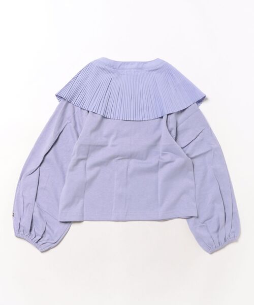 nino(ニノ)の「衿プリーツ Teeブラウス(シャツ/ブラウス・キッズ・パープル/ホワイト・130cm/140cm)」の3枚目の写真