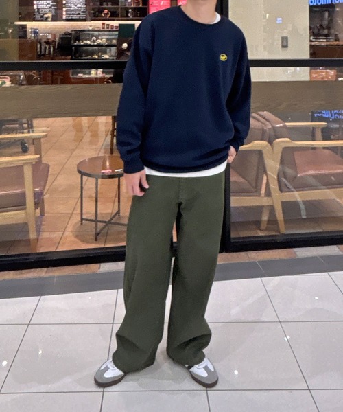 ZIP FIVE（ジップファイブ）の「ドローコード内蔵 裏起毛左胸ワンポイント刺繍 クルースウェット（スウェット・メンズ・ブラック/ネイビー系/グレー/バーガンディー・MEDIUM/LARGE/X-LARGE）」の5枚目の写真