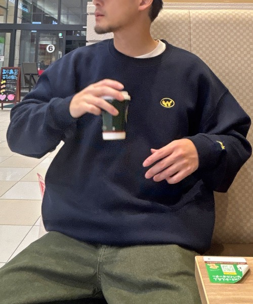 ZIP FIVE（ジップファイブ）の「ドローコード内蔵 裏起毛左胸ワンポイント刺繍 クルースウェット（スウェット・メンズ・ブラック/ネイビー系/グレー/バーガンディー・MEDIUM/LARGE/X-LARGE）」の14枚目の写真