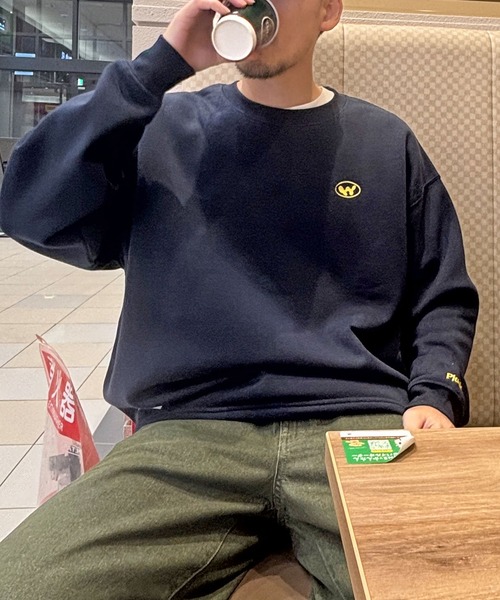 ZIP FIVE（ジップファイブ）の「ドローコード内蔵 裏起毛左胸ワンポイント刺繍 クルースウェット（スウェット・メンズ・ブラック/ネイビー系/グレー/バーガンディー・MEDIUM/LARGE/X-LARGE）」の17枚目の写真