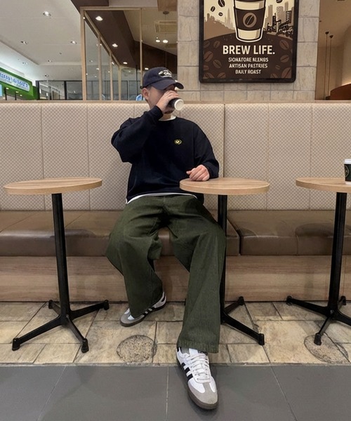 ZIP FIVE（ジップファイブ）の「ドローコード内蔵 裏起毛左胸ワンポイント刺繍 クルースウェット（スウェット・メンズ・ブラック/ネイビー系/グレー/バーガンディー・MEDIUM/LARGE/X-LARGE）」の18枚目の写真