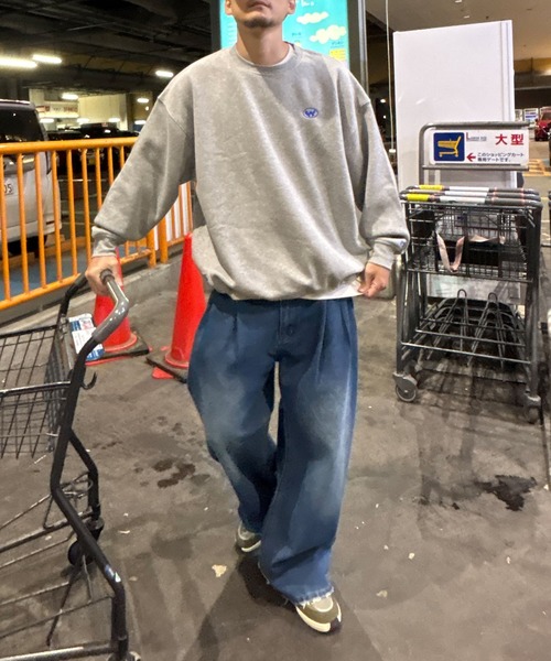 ZIP FIVE（ジップファイブ）の「ドローコード内蔵 裏起毛左胸ワンポイント刺繍 クルースウェット（スウェット・メンズ・ブラック/ネイビー系/グレー/バーガンディー・MEDIUM/LARGE/X-LARGE）」の22枚目の写真