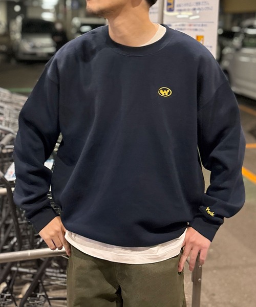 ZIP FIVE（ジップファイブ）の「ドローコード内蔵 裏起毛左胸ワンポイント刺繍 クルースウェット（スウェット・メンズ・ブラック/ネイビー系/グレー/バーガンディー・MEDIUM/LARGE/X-LARGE）」の13枚目の写真