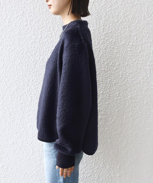 SHIPS(シップス)の「【WEB限定】〈手洗い可能〉バルフィー ロング シャギー ボトルネック プルオーバー(ニット/セーター・レディース・ナチュラル/ライトブルー/ネイビー・ONE SIZE)」の17枚目の写真