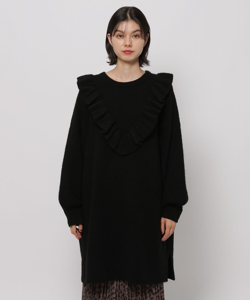 セール】ニットフリルチュニックワンピース（チュニック）｜niko and