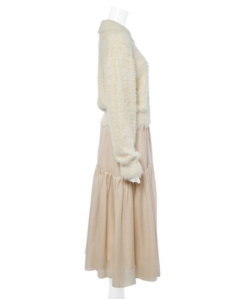 Mila Owen（ミラオーウェン）の「【セットアイテム】衿付きニットティアードスカートコーデSET（ワンピース・レディース・ブラウン/アイボリー/チャコールグレー・0/1）」の6枚目の写真