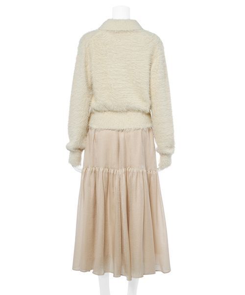 セール】【セットアイテム】衿付きニットティアードスカートコーデSET