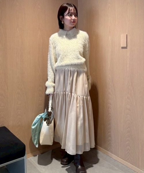 PINUE ニットティアードスカート（BEIGE） ニットティアードスカート（BEIGE） - PINUE