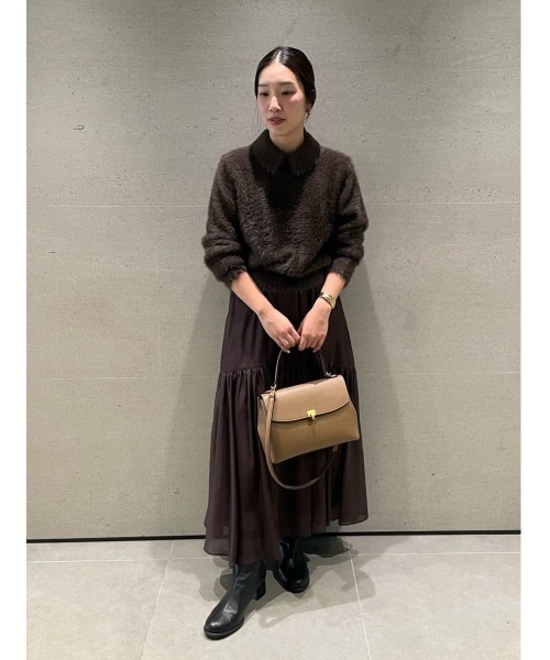 セール】【セットアイテム】衿付きニットティアードスカートコーデSET