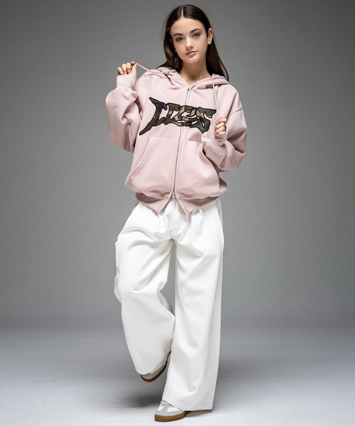 ILL'S(イルズ)の「タギング総柄 フルジップフーディ メンズ レディース ユニセックス(パーカー・メンズ・ブラウン/ピンク/ブラック/グレー・M/L)」の18枚目の写真