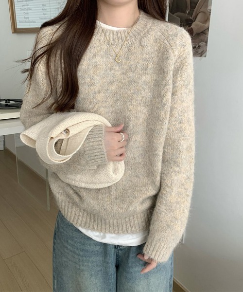 SallyLunn(サリーラン)の「メランジタッチニットプルオーバー(ニット/セーター・レディース・ベージュ/ホワイト/グレー・FREE)」の11枚目の写真