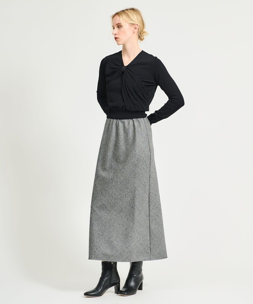 ESTNATION（エストネーション）の「ESTNATION / リボンモチーフニット（ニット/セーター・レディース・オフホワイト/ブラック・FREE）」の8枚目の写真