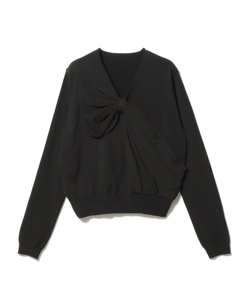 ESTNATION（エストネーション）の「ESTNATION / リボンモチーフニット（ニット/セーター・レディース・オフホワイト/ブラック・FREE）」の9枚目の写真