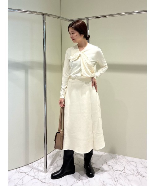 ESTNATION（エストネーション）の「ESTNATION / リボンモチーフニット（ニット/セーター・レディース・オフホワイト/ブラック・FREE）」の16枚目の写真