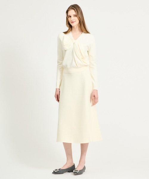 ESTNATION（エストネーション）の「ESTNATION / リボンモチーフニット（ニット/セーター・レディース・オフホワイト/ブラック・FREE）」の13枚目の写真