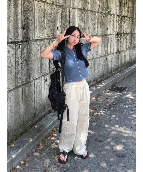 5OML(オーオーエムエル)の「コットンカーゴワイドバンディングパンツ(ベージュ)(その他パンツ・レディース・その他・MEDIUM/LARGE)」の4枚目の写真