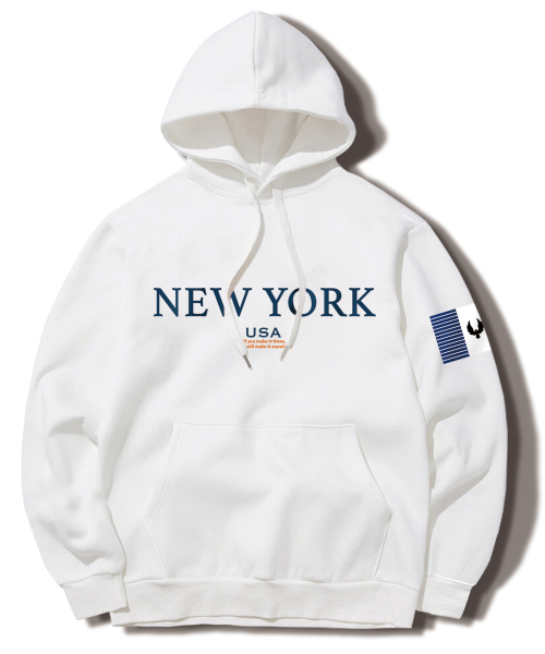 GRANFINNY(グランフィニ)の「ニューヨーク_10027 フードパーカー - ホワイト(パーカー・レディース・ホワイト・SMALL/MEDIUM/LARGE/X-LARGE/XX-LARGE)」の2枚目の写真