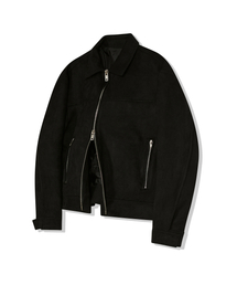 IRONYPORNO WHITELINE（アイロニーポルノホワイトライン）の「86-IRO237 バイカーカラー スエードジャケット ブラック（その他アウター）」