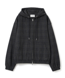MILLO WOMEN（ミロウーマン）の「オーバーサイズチェックフードパーカージャケット[チャコール]（その他アウター）」