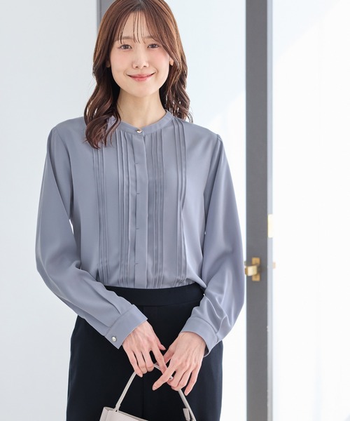 Honeys(ハニーズ)の「ピンタックブラウス(シャツ/ブラウス・レディース・ネイビー/ミント/ホワイト/ライトグレー/ブルー・3L/L/LL/M/S)」の15枚目の写真