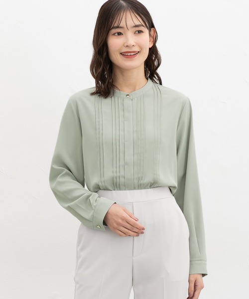 Honeys(ハニーズ)の「ピンタックブラウス(シャツ/ブラウス・レディース・ネイビー/ミント/ホワイト/ライトグレー/ブルー・3L/L/LL/M/S)」の17枚目の写真