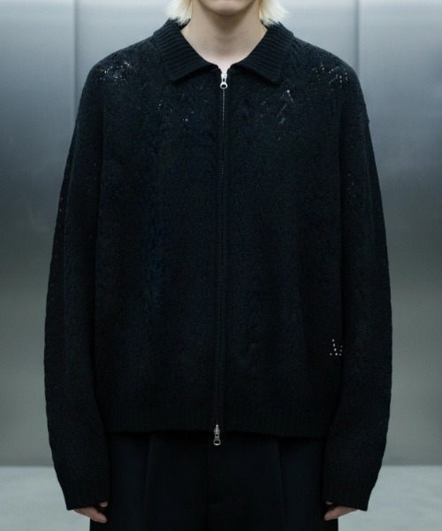 A'GEM/9 × .kom 『BENUSTA/ベヌスタ』 OPENWORK ZIP KNIT JACKET