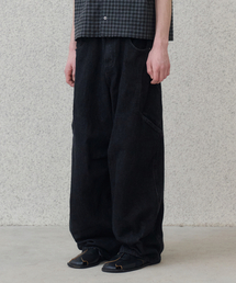 side line cargo denim pants (black)