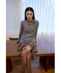 SMIEUR（エスミア）の「アンバランスニットカーディガン（メランジブルー）（ニット/セーター）」