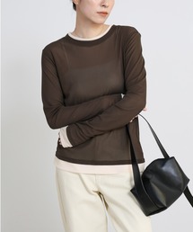 select MOCA | バイカラーメッシュシアートップス(Tシャツ/カットソー)