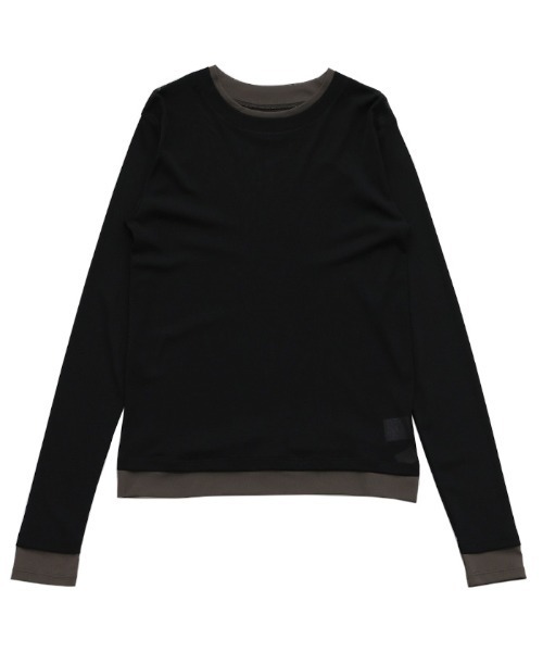 select MOCA（セレクトモカ）の「バイカラーメッシュシアートップス（Tシャツ/カットソー・レディース・ブラウン/ブラック/アイボリー/グレー・FREE）」の6枚目の写真