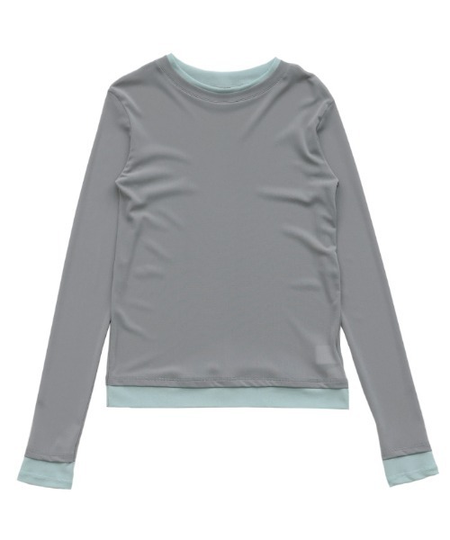 select MOCA（セレクトモカ）の「バイカラーメッシュシアートップス（Tシャツ/カットソー・レディース・ブラウン/ブラック/アイボリー/グレー・FREE）」の5枚目の写真