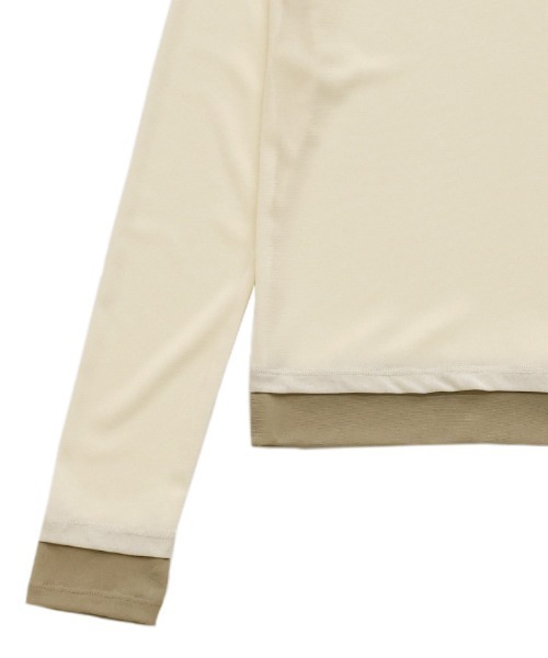 select MOCA（セレクトモカ）の「バイカラーメッシュシアートップス（Tシャツ/カットソー・レディース・ブラウン/ブラック/アイボリー/グレー・FREE）」の9枚目の写真