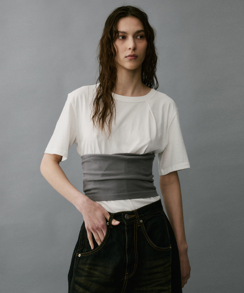 HYII（ハイトゥ）の「ワイドネックジョーTシャツ[オフホワイト]（Tシャツ/カットソー・メンズ・その他・SMALL/MEDIUM/LARGE）」の2枚目の写真