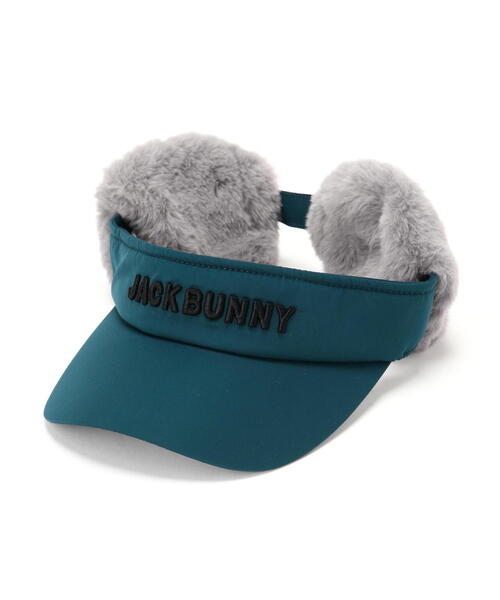 Jack Bunny!!(ジャックバニー)の「【Jack Bunny!!】ファー耳当て付きバイザー (UNISEX)(サンバイザー・レディース・ブラック/ホワイト/グリーン・FREE)」の3枚目の写真